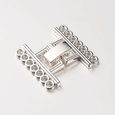 7 Strands Alloy and Brass Fold Over Clasps PALLOY-N0112-03P-1