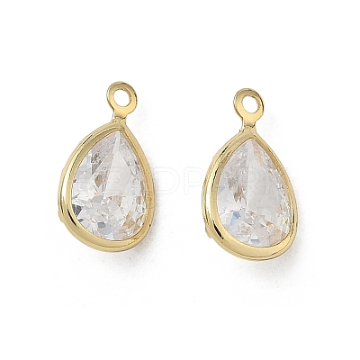 Brass Pave Clear Cubic Zirconia Charms CU-CBAD360-01G-02-1