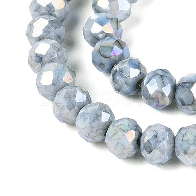 Anti-Tarnish Electroplate Rondelle Glass Beads Strands EGLA-T021-4mm-17-10-1