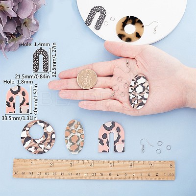 DIY Leopard Print Pattern Earring Making Kits DIY-SC0012-002-1
