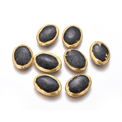 Natural Black Fossil Beads G-F633-14A-1