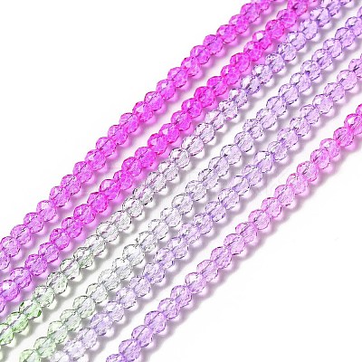 Transparent Gradient Color Glass Beads Strands X1-GLAA-H021-01B-21-1