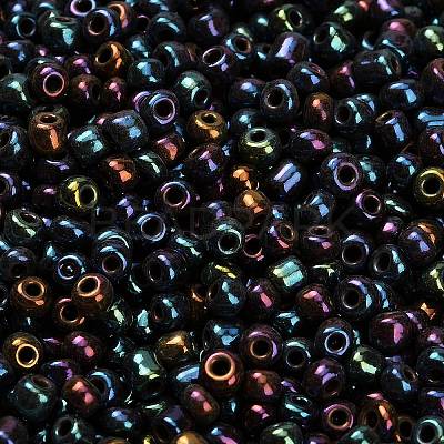 6/0 Electroplated Iris Round Glass Seed Beads X-SEED-A009-4mm-604-1