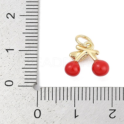Brass Enamel Charms KK-Q028-34G-1