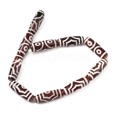 Rice Shape Tibetan Style dZi Beads Strands G-A269-A23-01-1