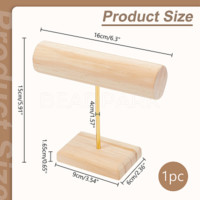 Wood T Bar Bracelet Display Stands AJEW-WH0534-19B-1