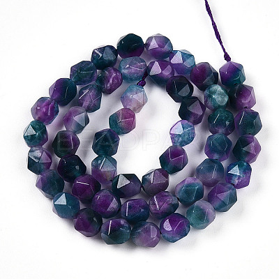 Dyed Natural White Jade Beads Strands G-T139-8mm-45C-1