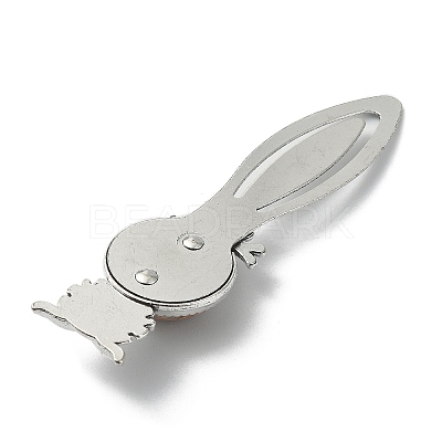 Owl Tibetan Style Alloy Bookmark Clips AJEW-JK00234-1