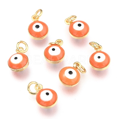 Brass Enamel Beads X-KK-B024-02G-H-1