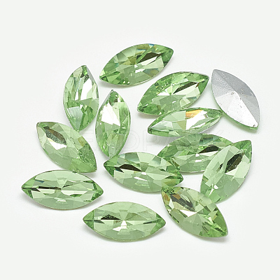 Pointed Back Glass Rhinestone Cabochons RGLA-T083-13x27mm-19-1