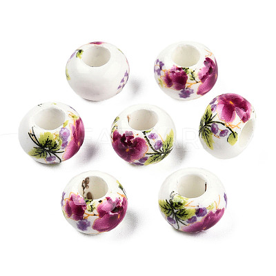 Handmade Porcelain European Beads X-CF262Y-1