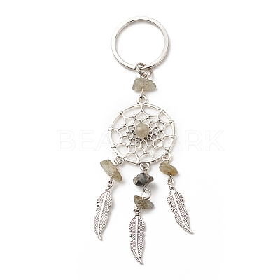 Natural Labradorite Keychain KEYC-JKC00346-04-1