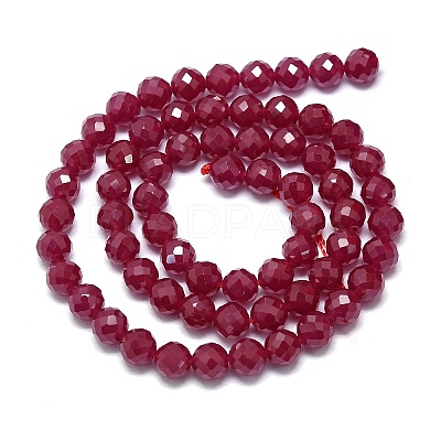 Lab Grown Red Corundum Beads Strands G-G106-C13-05-1-1