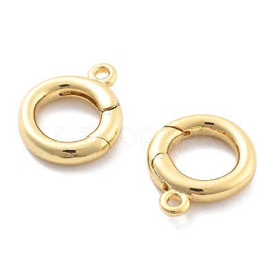 Rack Plating Brass Spring Gate Rings KK-H449-58G-02-NR-1