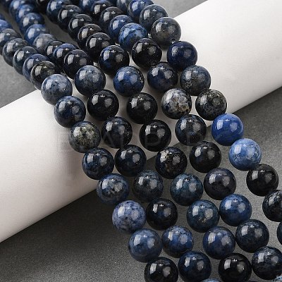 Natural Grade AA Dumortierite Quartz Round Bead Strands G-P075-43-4mm-1