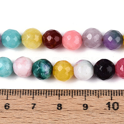 Dyed Natural White Jade Beads Strands G-T139-8mm-60-09-1