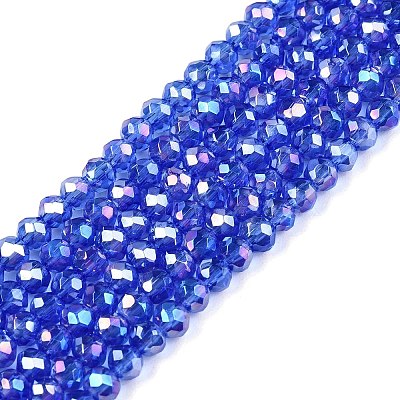 Electroplate Glass Beads Strands EGLA-A044-T2mm-B31-1