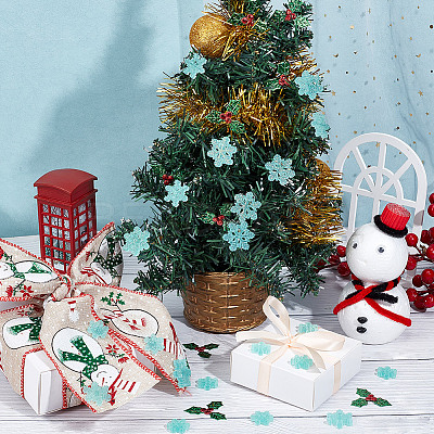 100Pcs Mistletoe/Holly Leaf Cloth Ornament Accessories DIY-GF0007-15-1