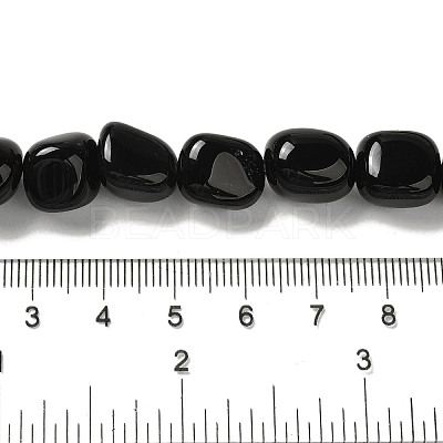 Natural Black Onyx(Dyed & Heated) Beads Strands G-NH0017-B06-02-1