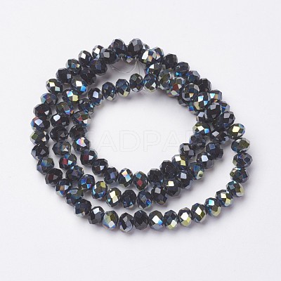 Electroplate Opaque Glass Beads Strands EGLA-A034-P6mm-S02-1