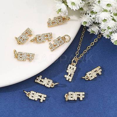 SHEGRACE Brass Micro Pave Clear Cubic Zirconia Pendants XGRQ2C624-408G-1