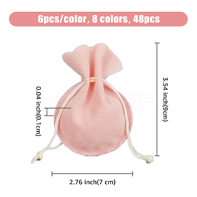 48Pcs 8 Colors Calabash Velvet Jewelry Storage Drawstring Pouches TP-HY0001-15-1