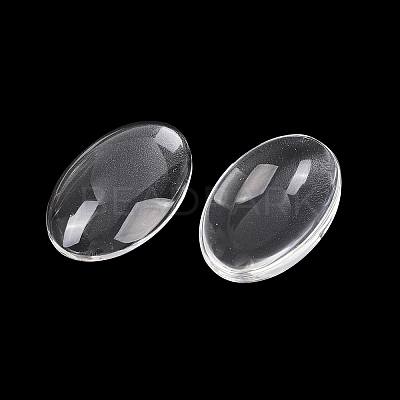 Transparent Oval Glass Cabochons GGLA-R022-30x20-1