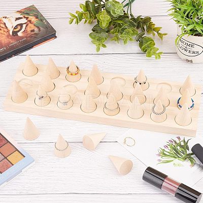 Wood Finger Ring Stand RDIS-WH0009-005C-1