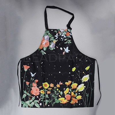 Flower Pattern Polyester Sleeveless Apron AJEW-WH20020-210B-1
