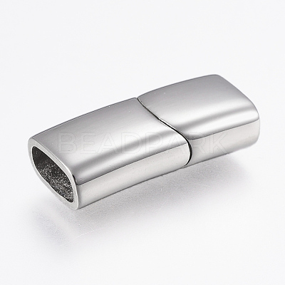 Tarnish Resistant 304 Stainless Steel Magnetic Clasps with Glue-in Ends STAS-F130-92P-1