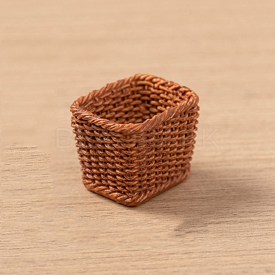 Resin Bamboo Rattan Miniature Basket Ornaments PW-WG81F97-12-1