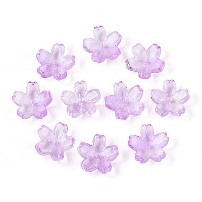 Baking Paint Transparent Glass Bead Caps DGLA-N014-06A-05-1