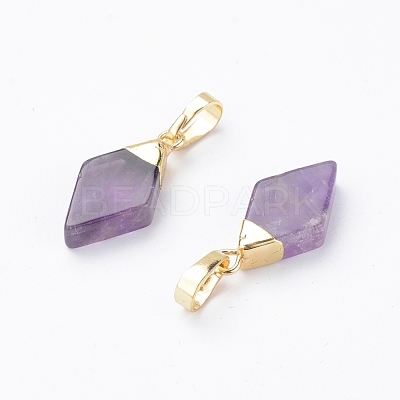 Natural Amethyst Pendants G-E564-05B-G-1