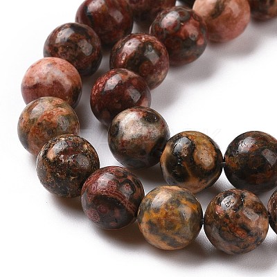 Natural Leopard Skin Jasper Beads Strands G-J358-05-8mm-1