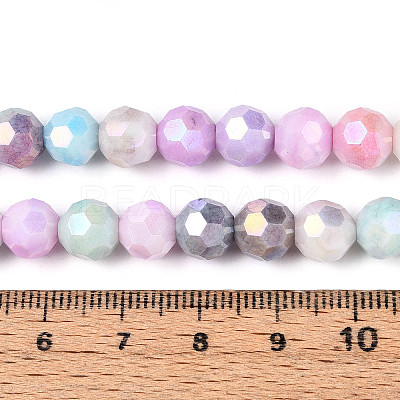 Anti-Tarnish Electroplate Glass Beads Strands X-EGLA-T021-8mm-15-14-1