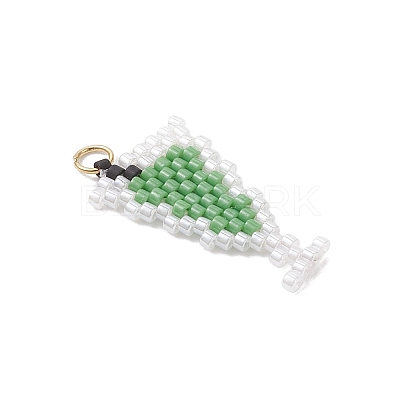 Glass Seed Beaded Pendants PALLOY-MZ00913-02-1