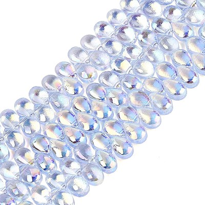 Electroplate Transparent Glass Beads Strands EGLA-N057-01A-01-1