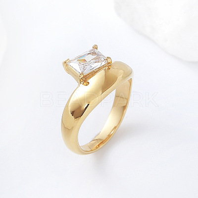 304 Stainless Steel Glass Finger Rings MD8256-2-1