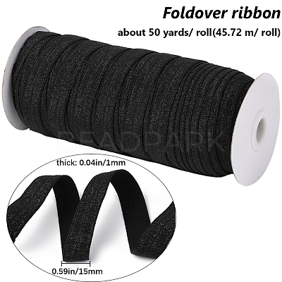 Gold and Silver Sparkle Elastic Side Nylon Ribbon NWIR-O010-01E-1