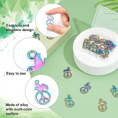 20Pcs Rainbow Color Alloy Pendants FIND-FH0003-56-1