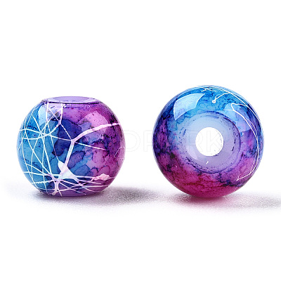Drawbench Glass Round Beads GLAD-WH0001-01-16-1