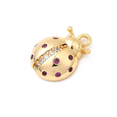 Brass Micro Pave Cubic Zirconia Charms X-KK-F916-15G-1