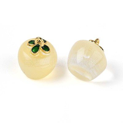 Transparent Glass Apple Pendants X1-DGLA-E004-16K-1