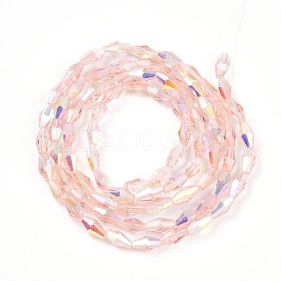 Transparent Electroplate Glass Beads Strands GLAA-K064-05A-01D-1