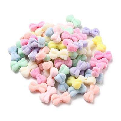 Flocky Acrylic Beads OACR-E020-03-1