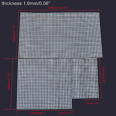 DIY Rectangle Plastic Mesh Sheet Sets DIY-WH0301-11-1