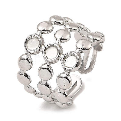 Non-Tarnish 304 Stainless Steel Open Cuff Ring Findings RJEW-Z018-10P-1