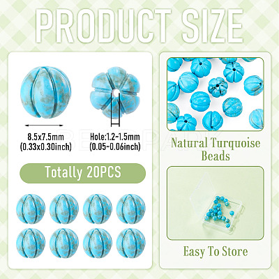 20Pcs Natural Turquoise Beads G-TA0003-47-1