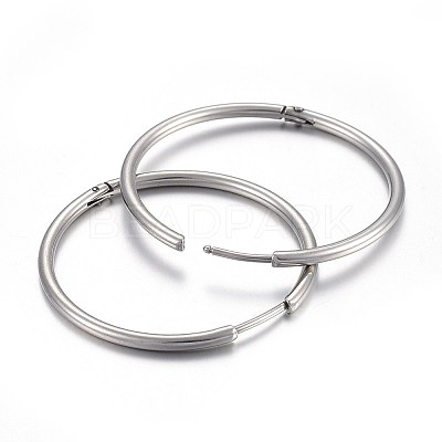Tarnish Resistant 304 Stainless Steel Huggie Hoop Earrings X-EJEW-L205-02A-P-1