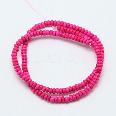 Dyed Synthetical Turquoise Rondelle Bead Strand X-G-P083-6mm-84A-1